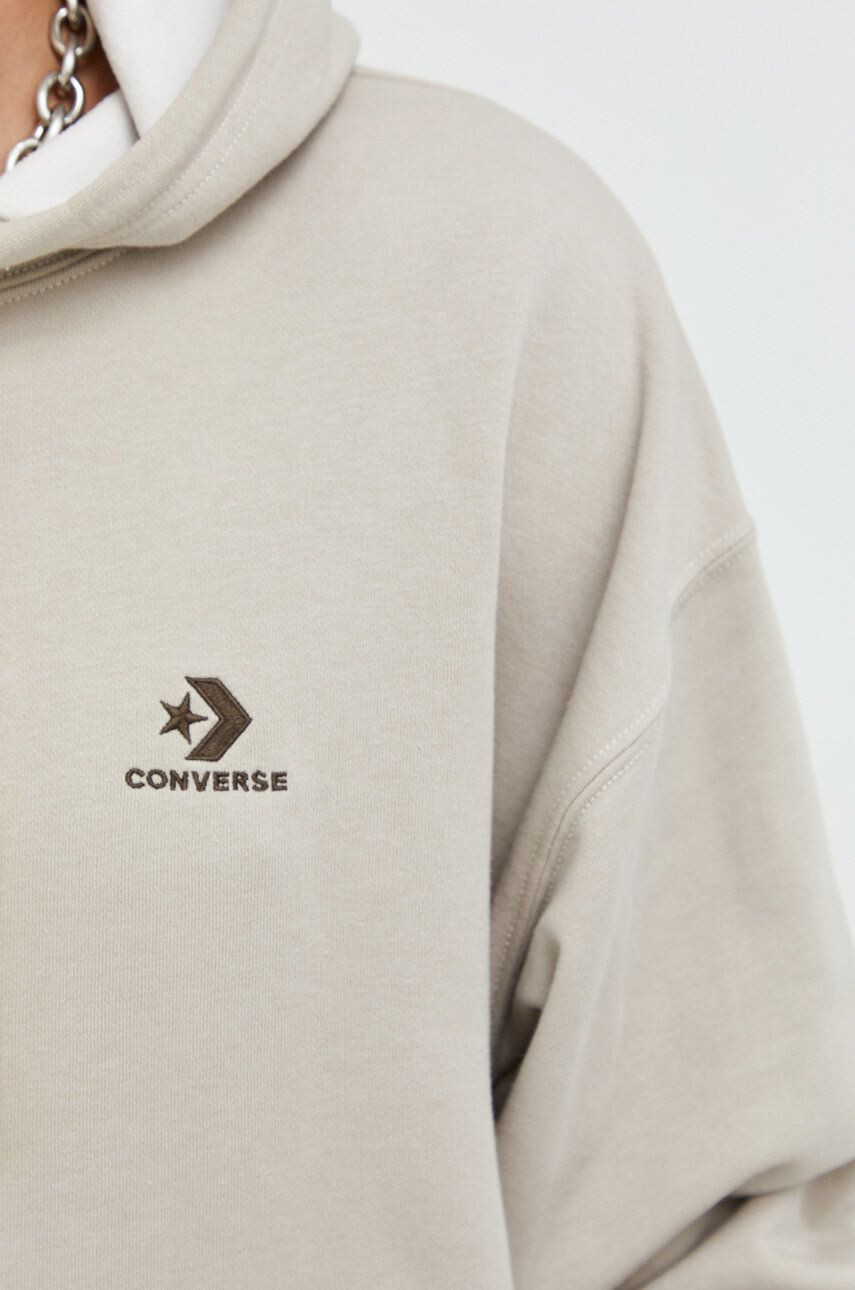 Converse Суичър в бежово с качулка с апликация - Pepit.bg