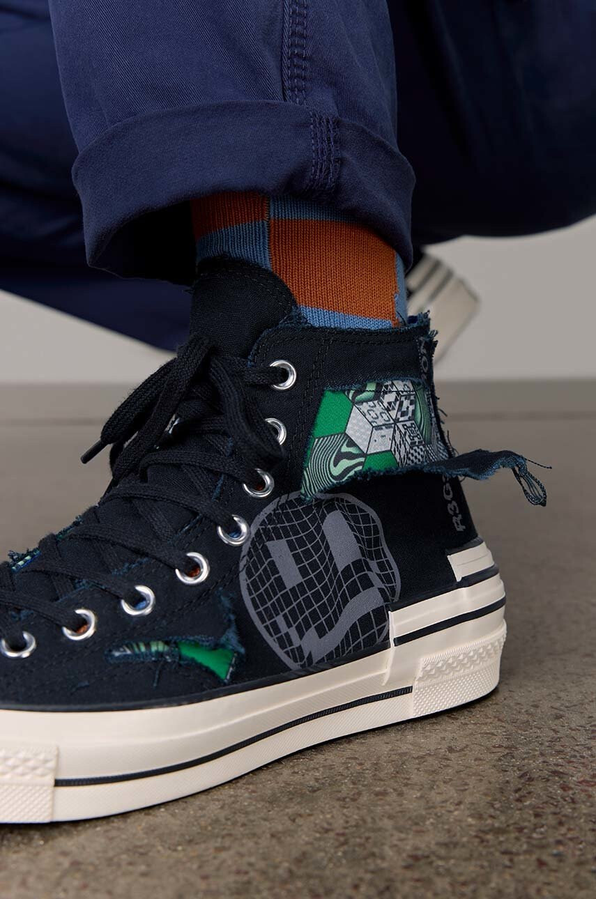 Converse Високи кецове Chuck 70 Trippy Heel в черно - Pepit.bg
