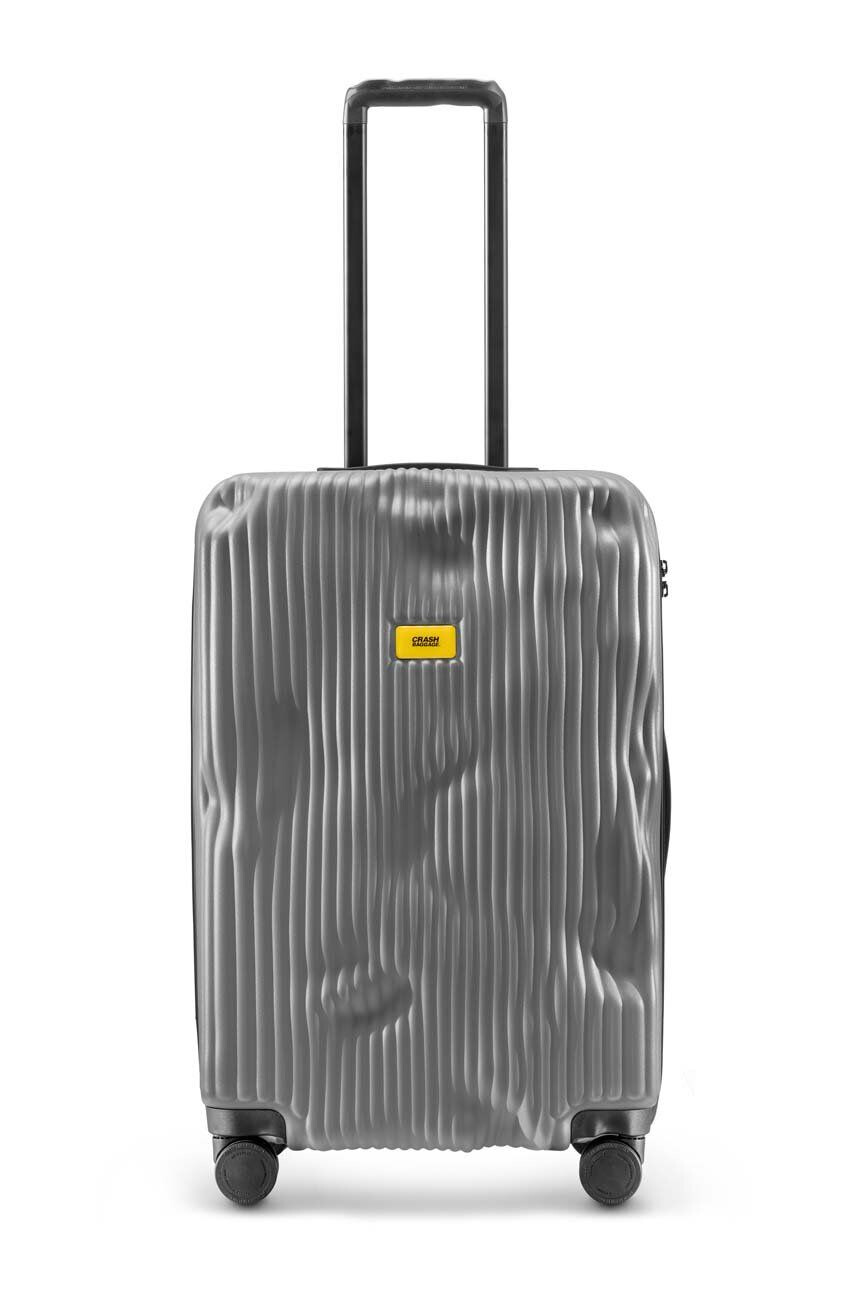 Crash Baggage Куфар STRIPE Medium Size в сиво - Pepit.bg