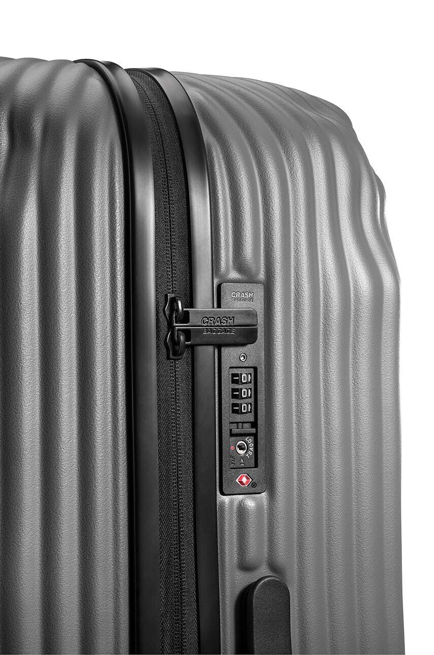 Crash Baggage Куфар STRIPE Medium Size в сиво - Pepit.bg