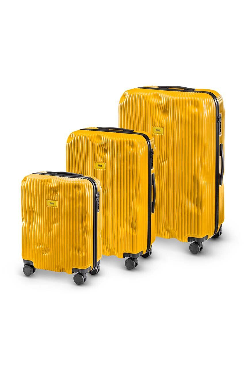 Crash Baggage Куфар STRIPE Medium Size в жълто - Pepit.bg