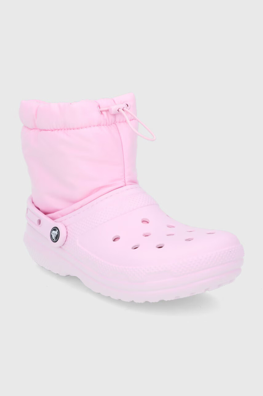 Crocs Апрески Classic Lined Neo Puff Boot в розово 206630 - Pepit.bg