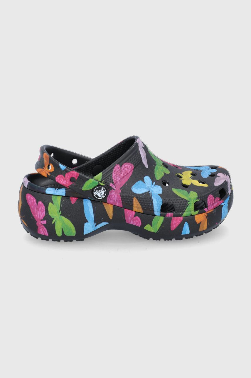 Crocs Чехли дамски в черно с платформа - Pepit.bg