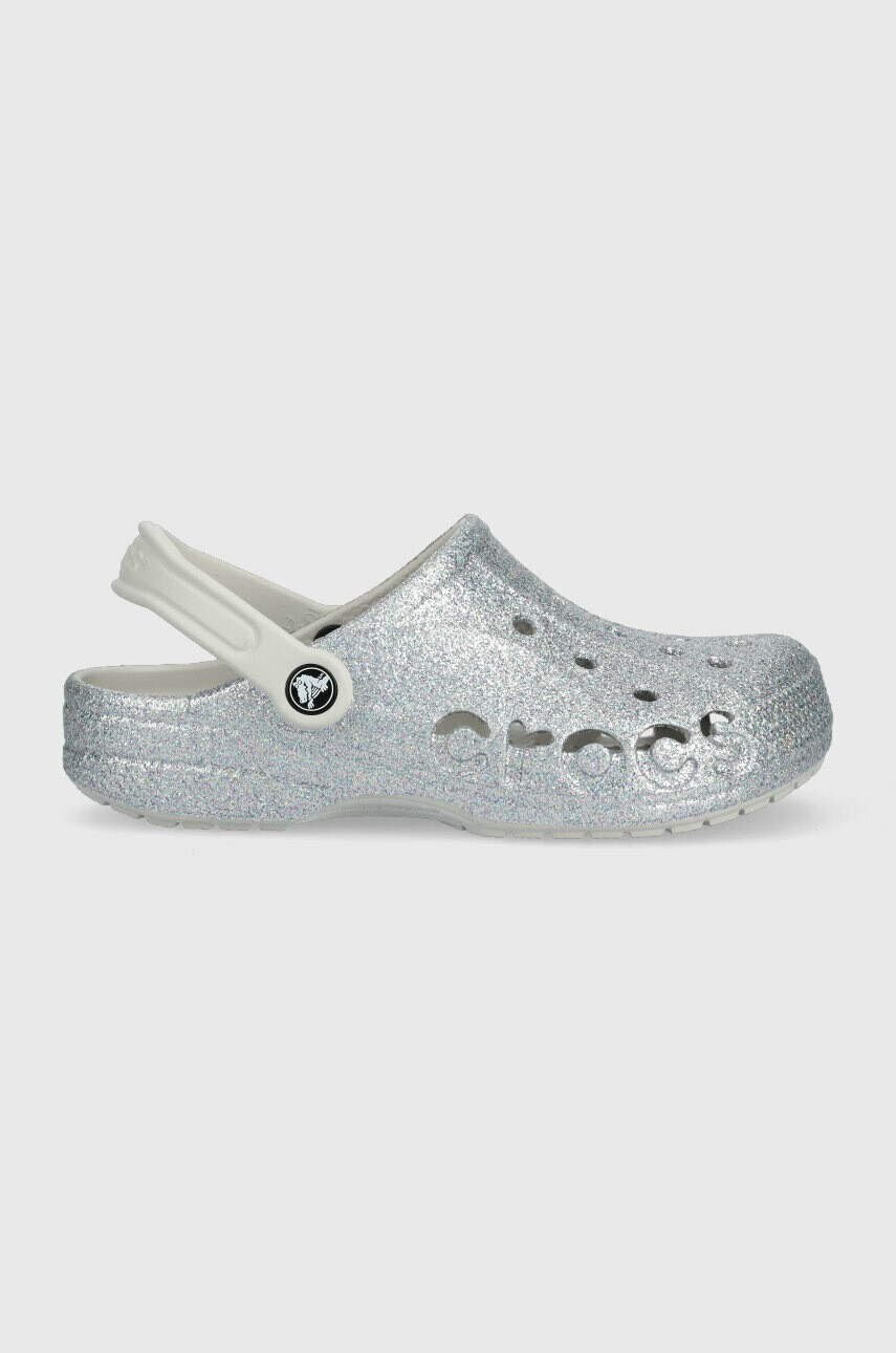 Crocs Чехли BAYA GLITTER CLOG в сребристо 205925 - Pepit.bg