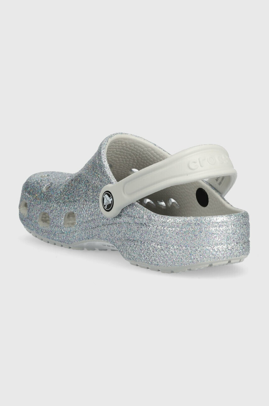 Crocs Чехли BAYA GLITTER CLOG в сребристо 205925 - Pepit.bg