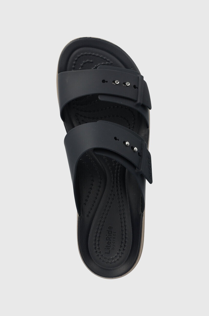 Crocs Чехли Brooklyn Low Wedge Sandal в тъмносиньо с платформа 207431 - Pepit.bg