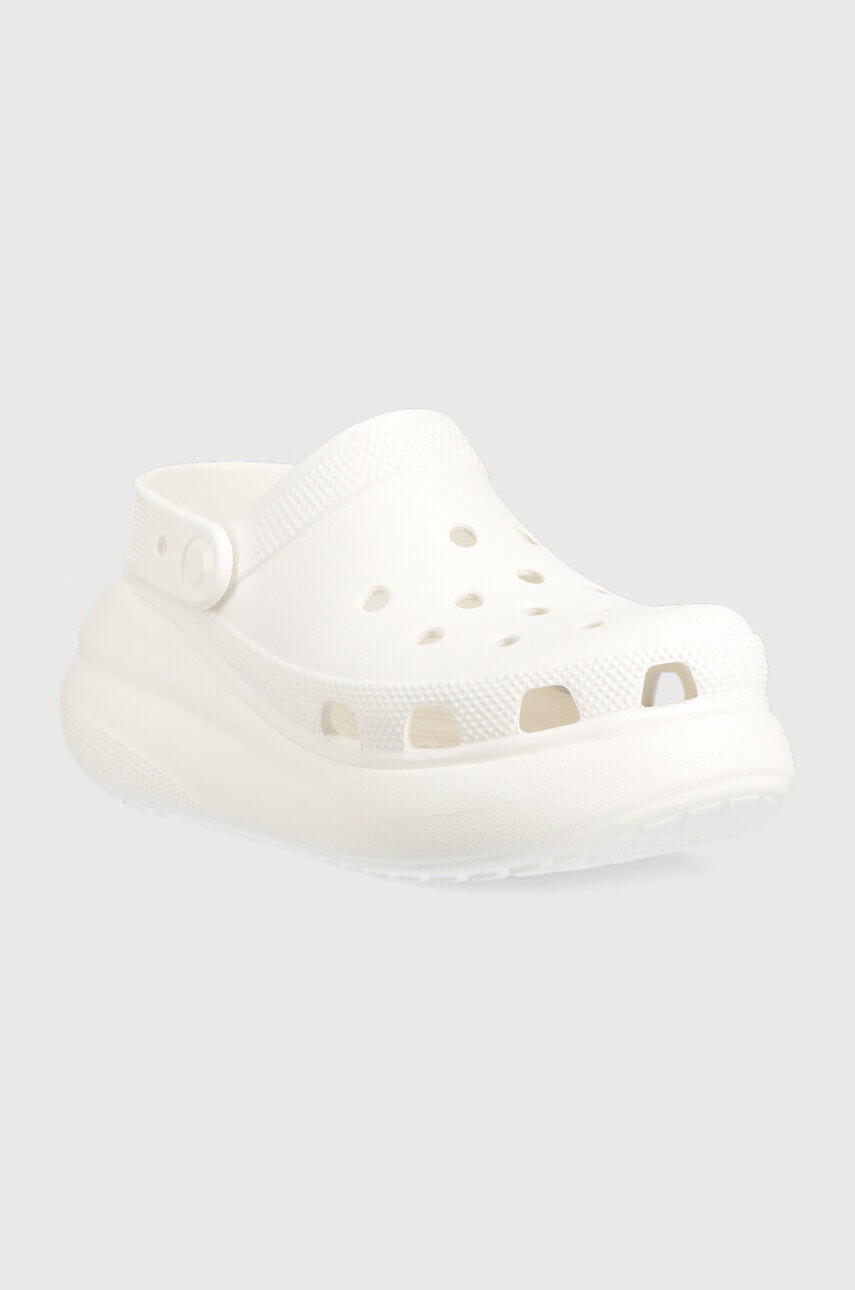 Crocs Чехли Classic Crush Clog в бяло с платформа 207521 - Pepit.bg
