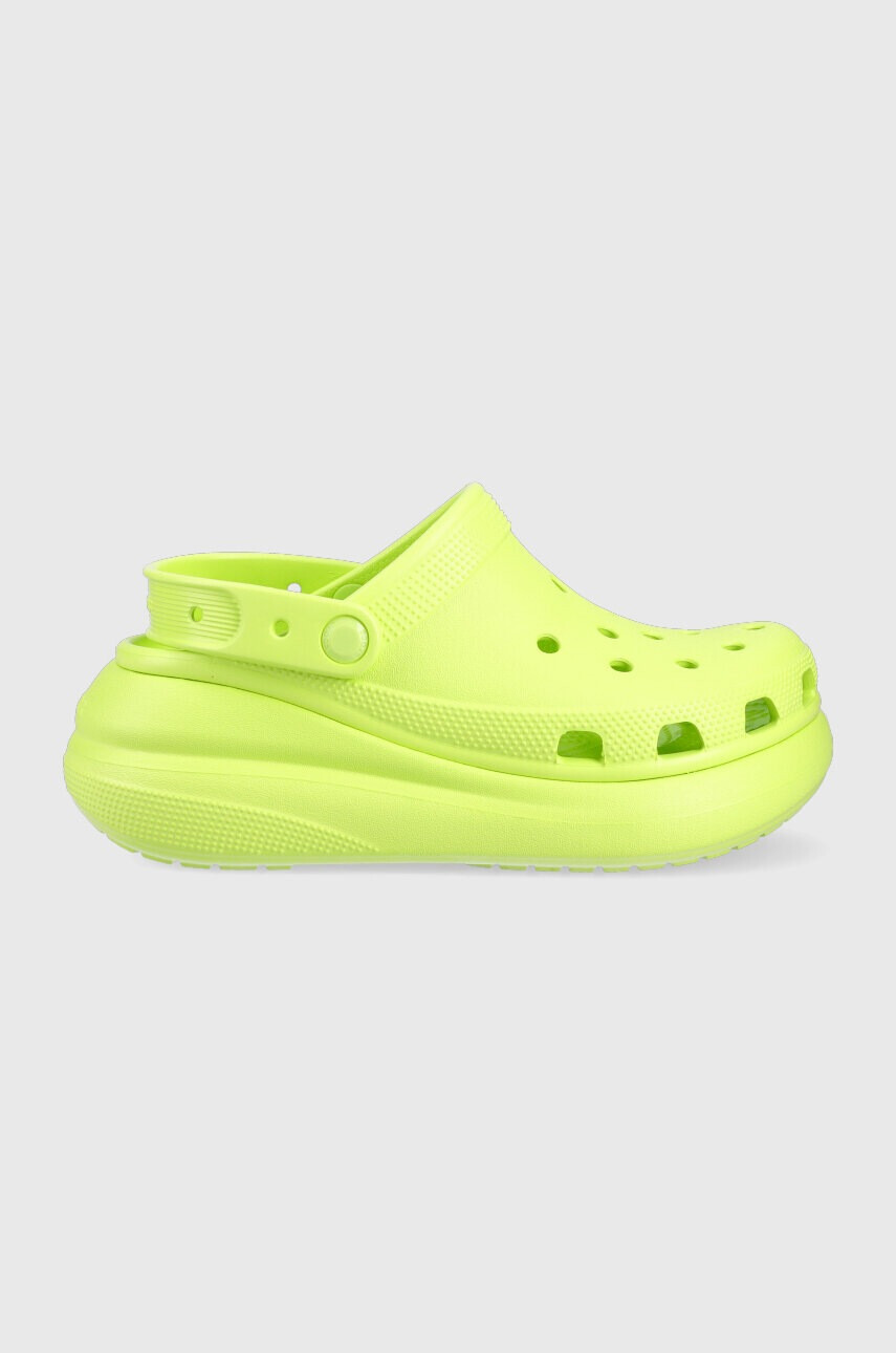Crocs Чехли Classic Crush Clog в зелено с платформа 207521 - Pepit.bg