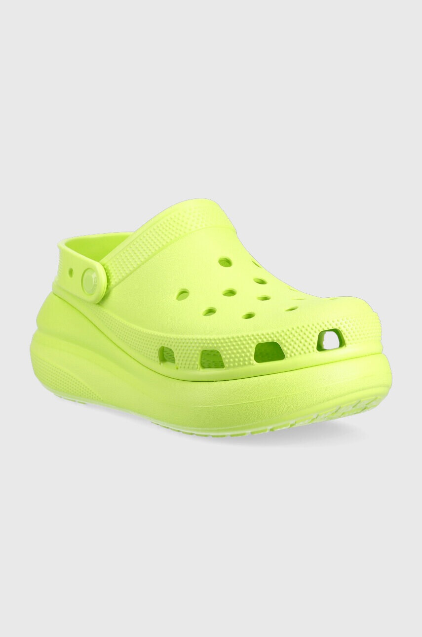 Crocs Чехли Classic Crush Clog в зелено с платформа 207521 - Pepit.bg