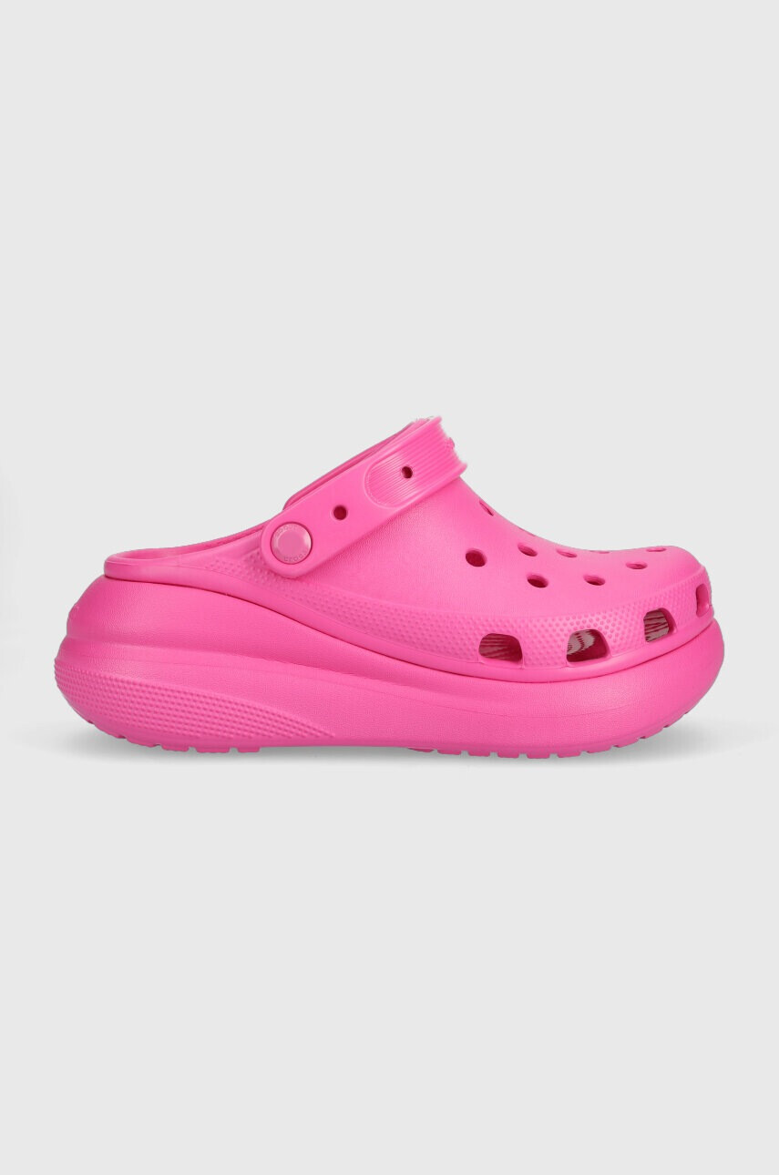 Crocs Чехли Classic Crush Clog в розово с платформа 207521 - Pepit.bg