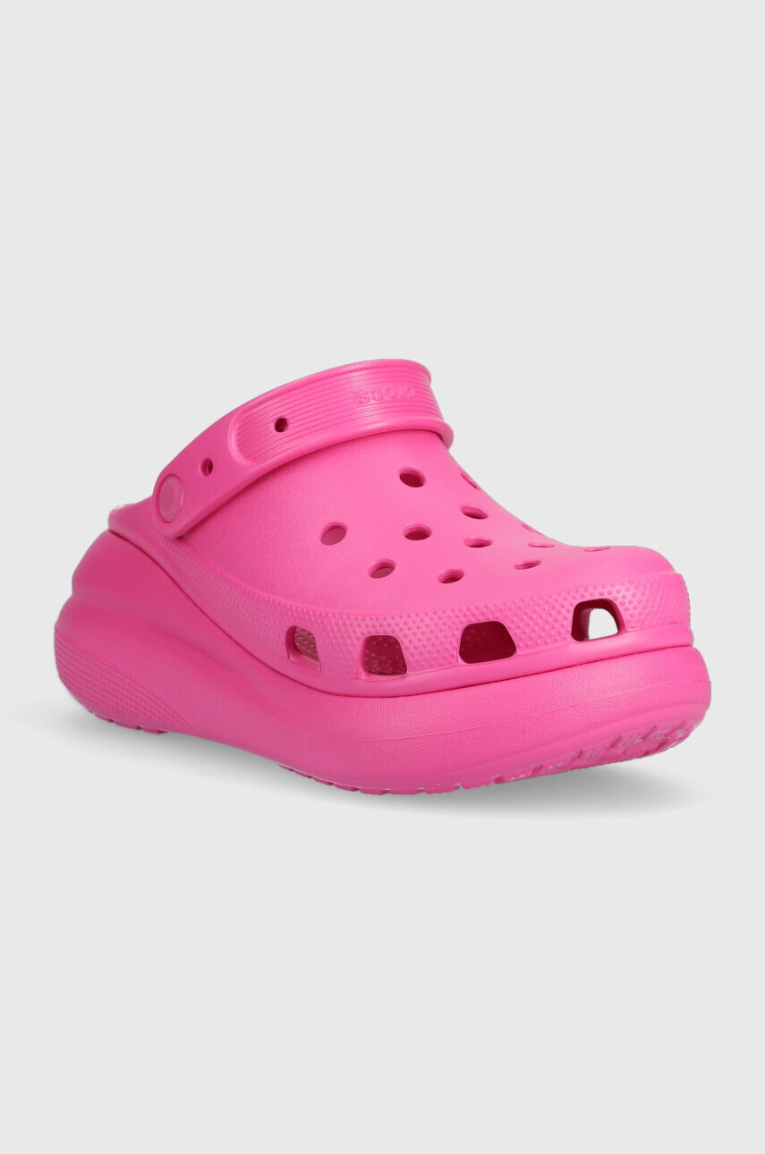 Crocs Чехли Classic Crush Clog в розово с платформа 207521 - Pepit.bg