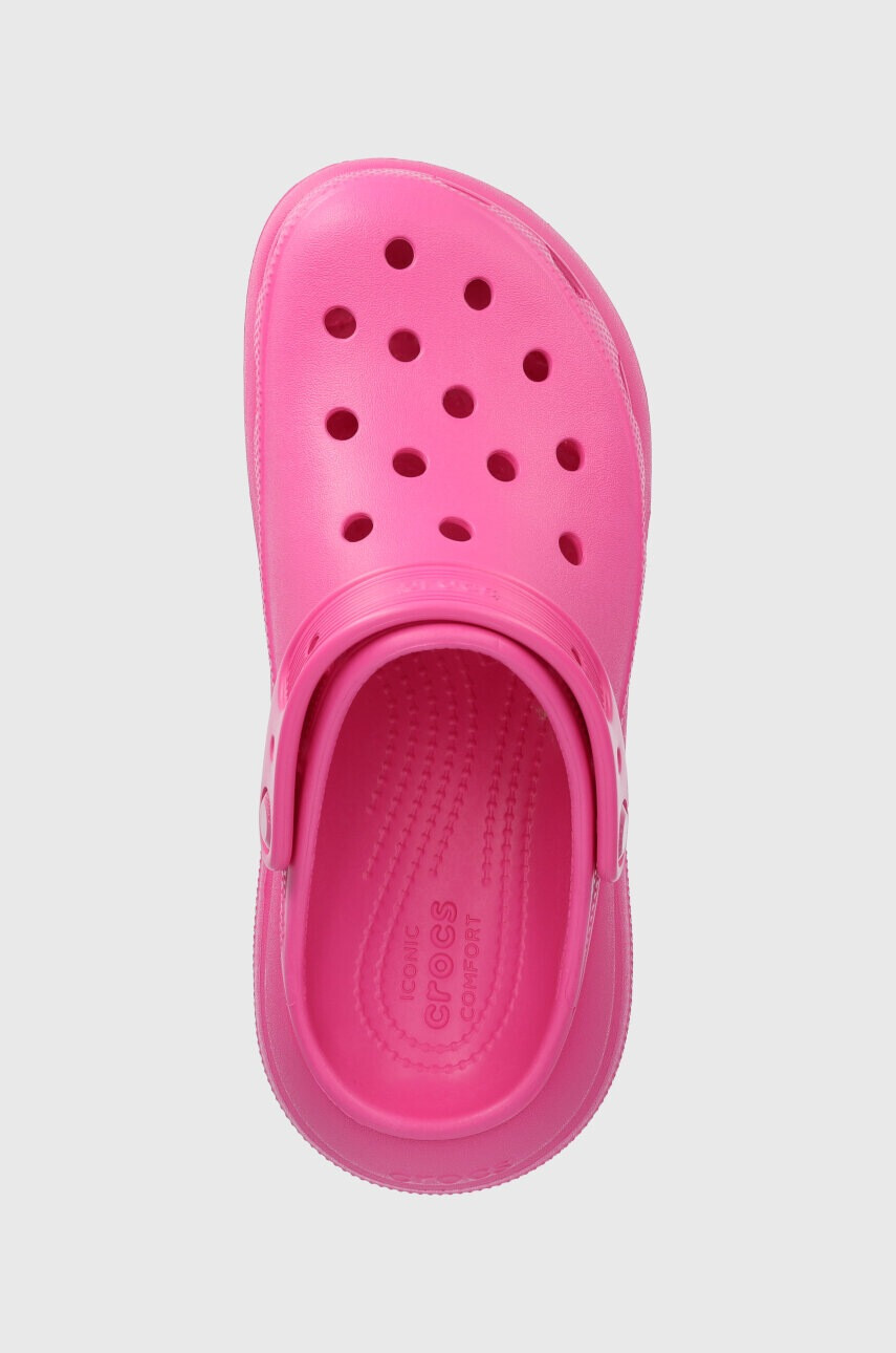 Crocs Чехли Classic Crush Clog в розово с платформа 207521 - Pepit.bg