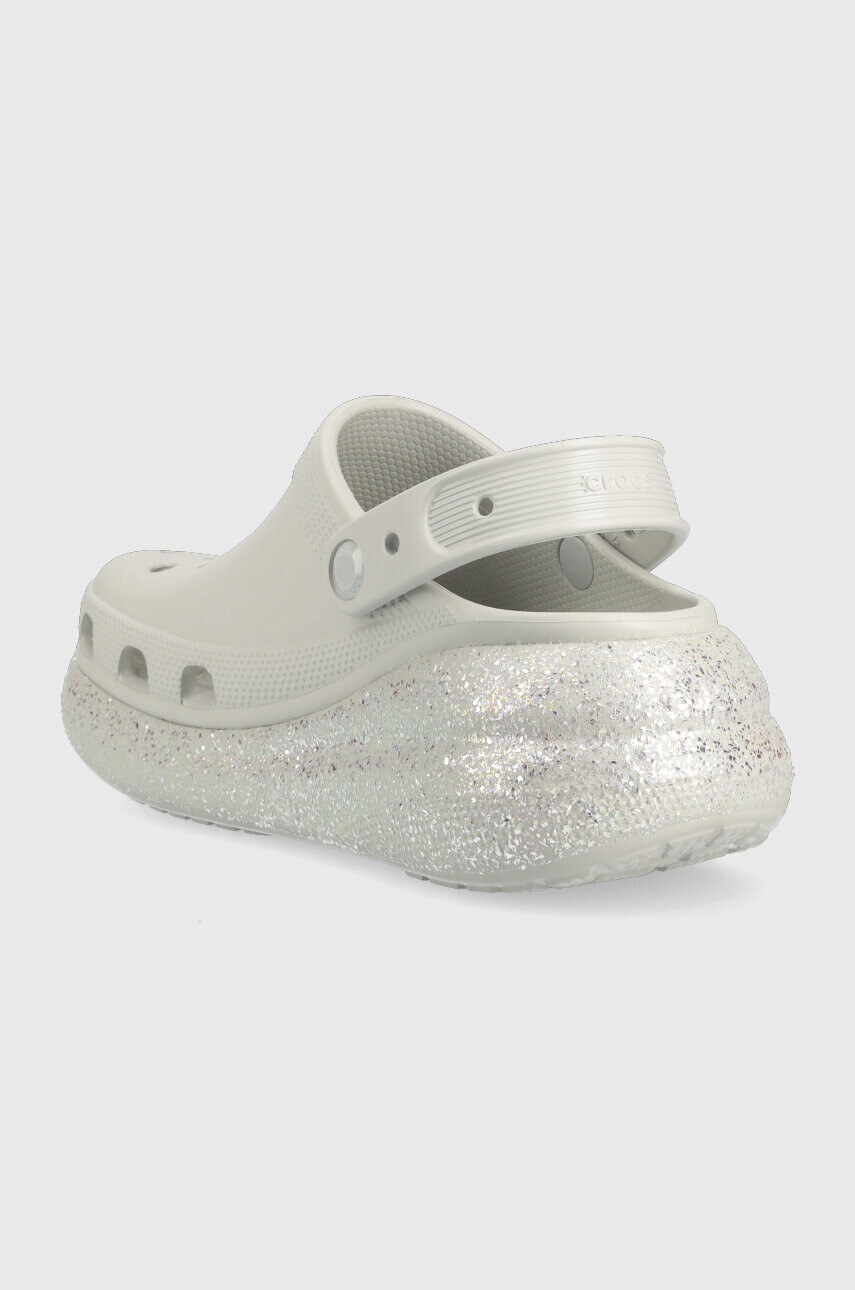 Crocs Чехли Classic Crush Glitter Clog в сиво с платформа 208256 - Pepit.bg