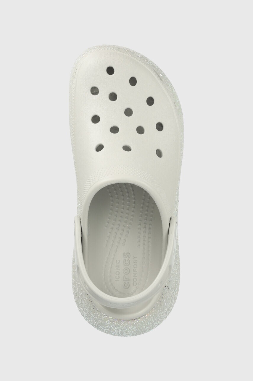 Crocs Чехли Classic Crush Glitter Clog в сиво с платформа 208256 - Pepit.bg