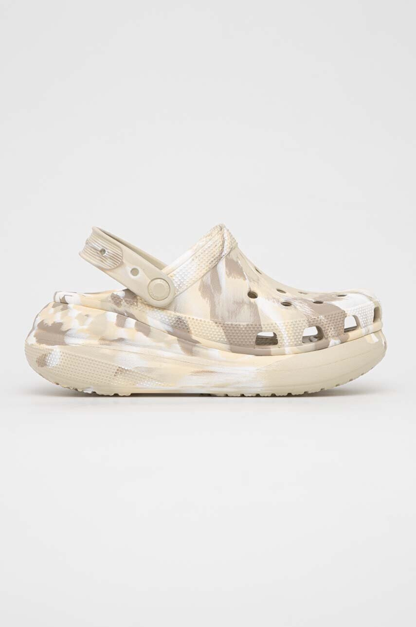 Crocs Чехли Classic Crush Marbled Clog в бежово с платформа 208265 - Pepit.bg