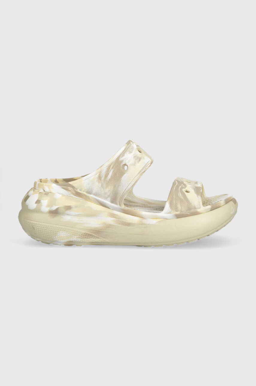Crocs Чехли Classic Crush Marbled Sandal в бежово с платформа 208235 - Pepit.bg