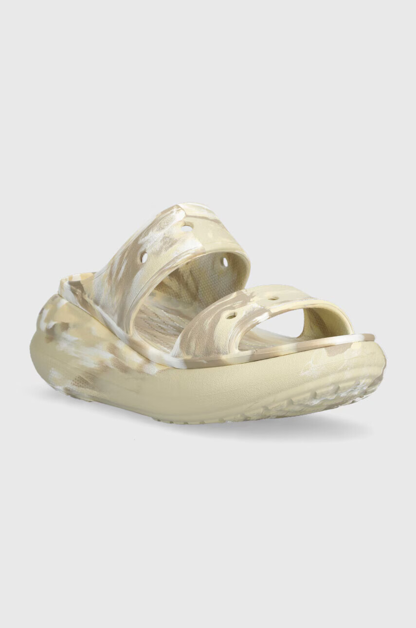 Crocs Чехли Classic Crush Marbled Sandal в бежово с платформа 208235 - Pepit.bg