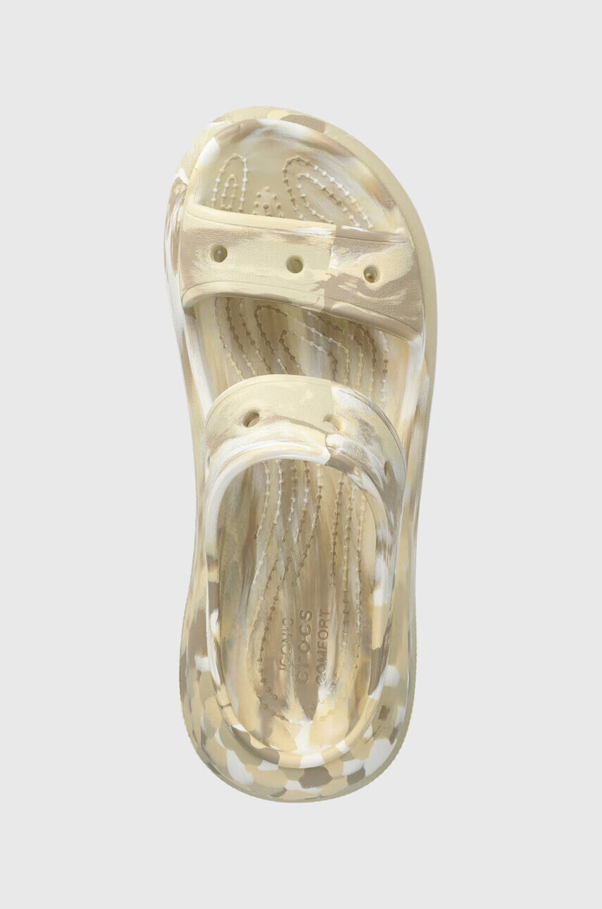 Crocs Чехли Classic Crush Marbled Sandal в бежово с платформа 208235 - Pepit.bg