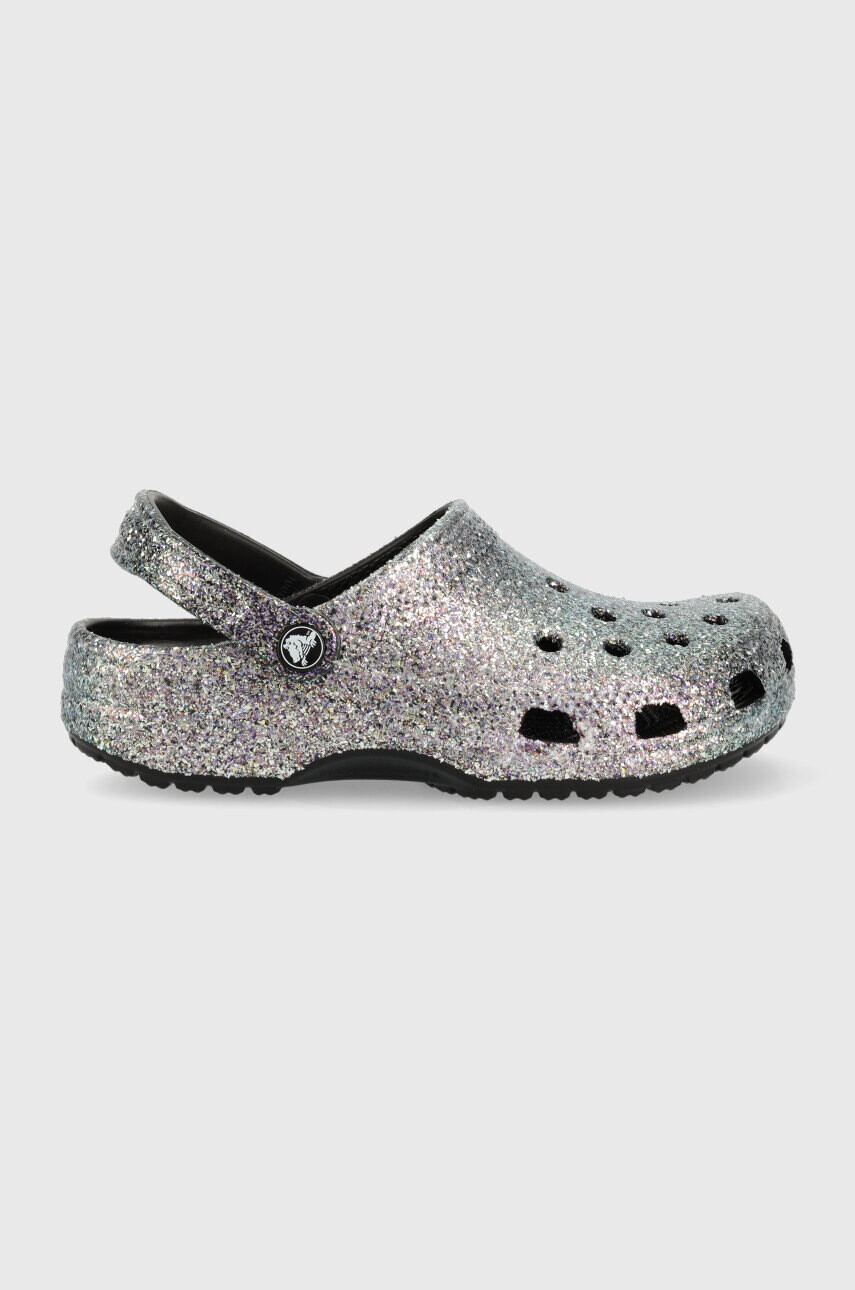 Crocs Чехли Classic Glitter Clog в сребристо 205942 - Pepit.bg