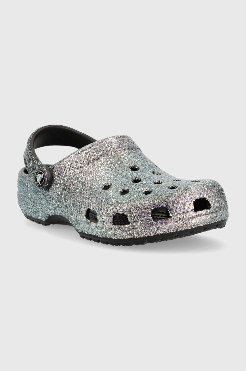 Crocs Чехли Classic Glitter Clog в сребристо 205942 - Pepit.bg