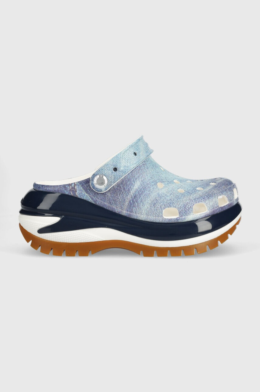 Crocs Чехли Classic Mega Crush Denim Clog - Pepit.bg