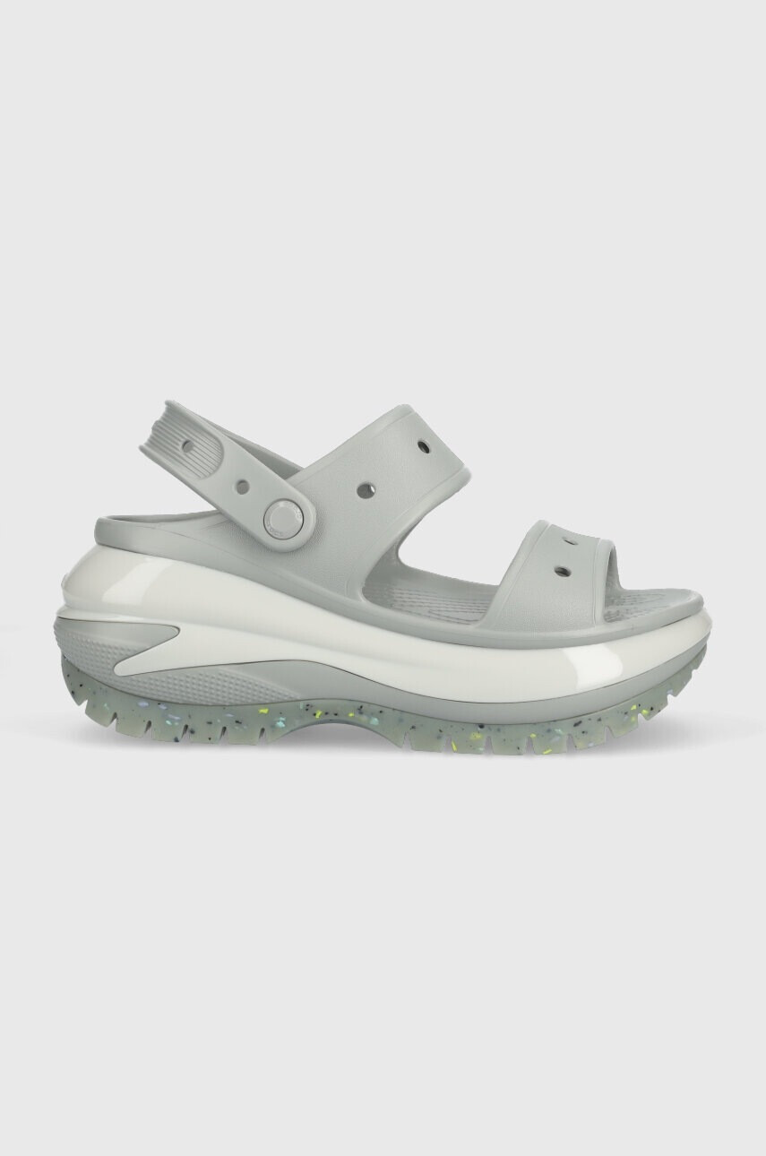 Crocs Чехли Classic Mega Crush Sandal в сиво с платформа 207989 - Pepit.bg