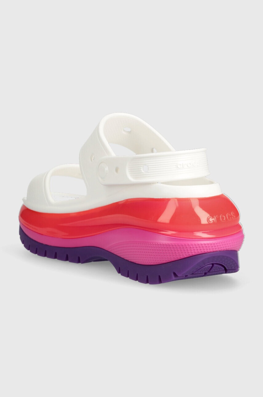 Crocs Чехли Classic Mega Crush Sandal в бяло с платформа 207989 - Pepit.bg