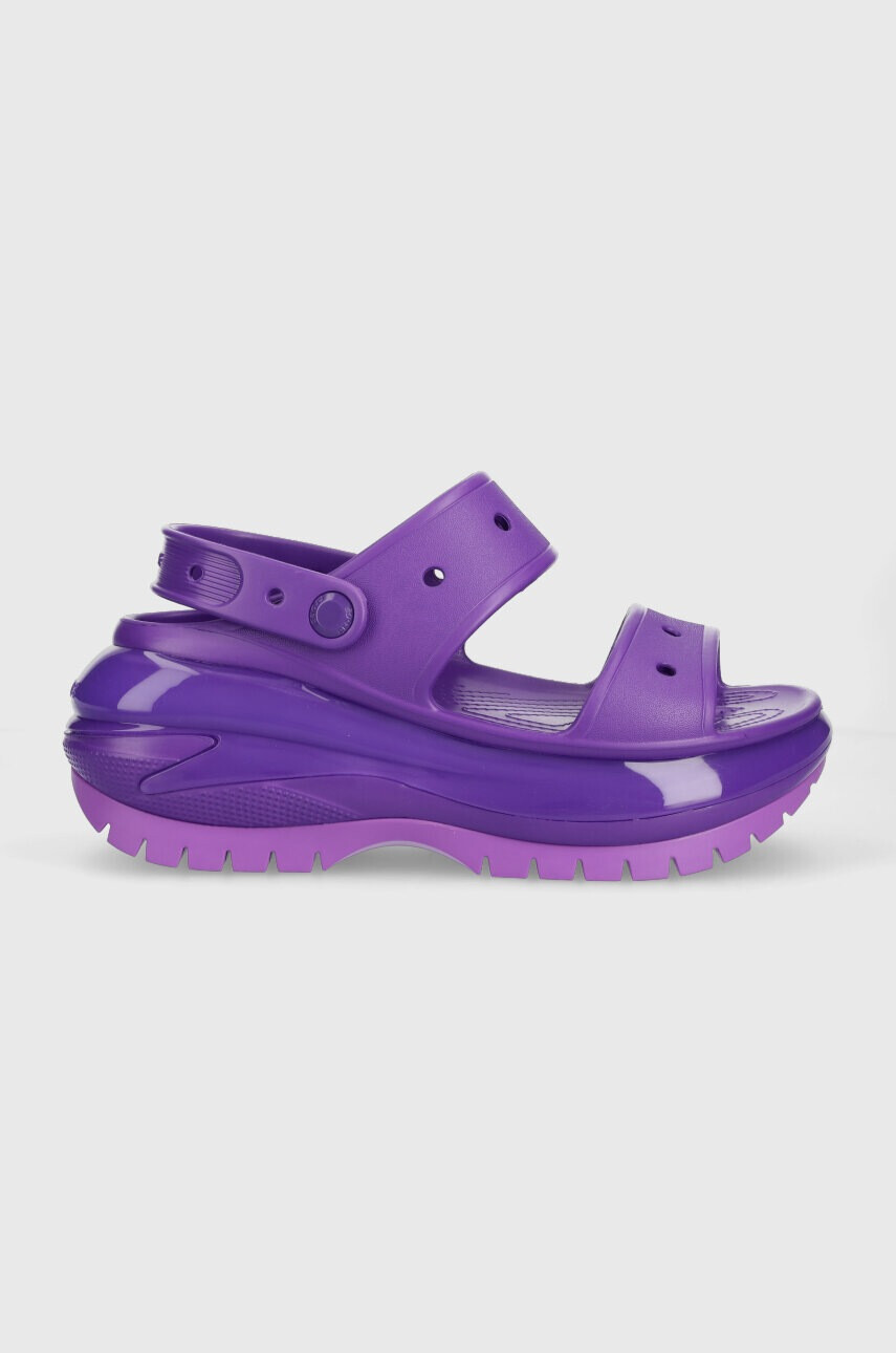 Crocs Чехли Classic Mega Crush Sandal в лилаво с платформа 207989 - Pepit.bg