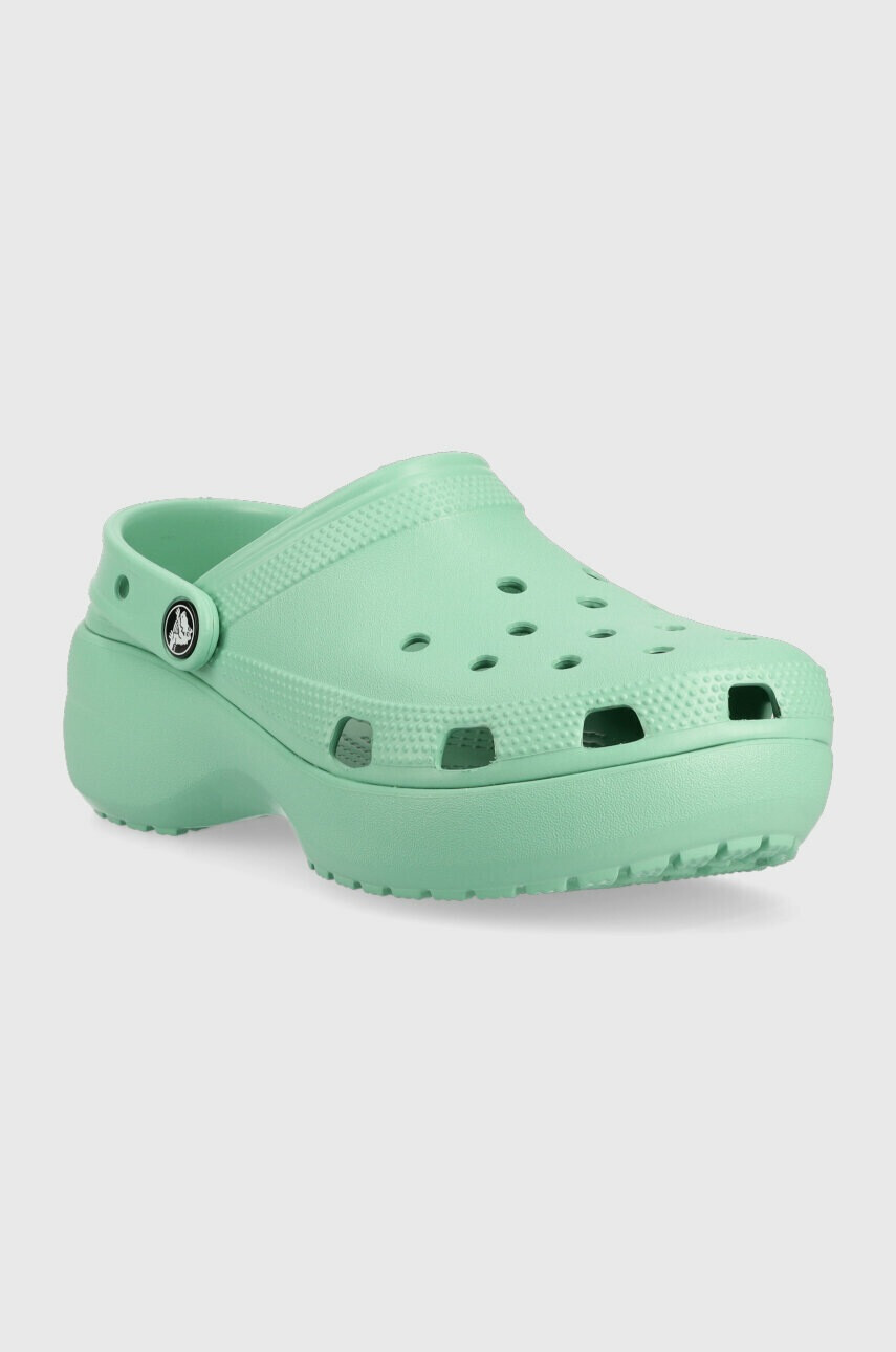 Crocs Чехли CLASSIC PLATFORM CLOG WOMEN в тюркоазено с платформа 206750 - Pepit.bg