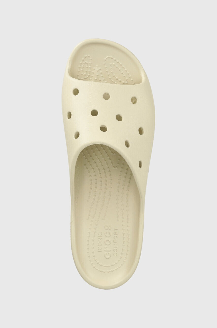 Crocs Чехли Classic Platform Slide в бежово с платформа 208180 - Pepit.bg