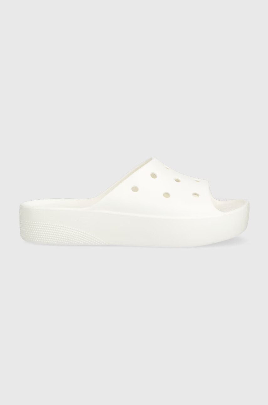 Crocs Чехли Classic Platform Slide в бяло с платформа 208180 - Pepit.bg