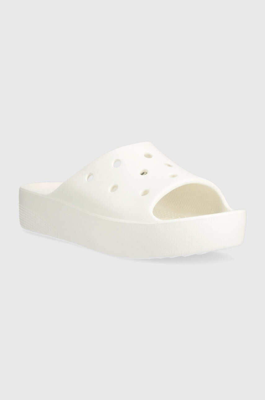 Crocs Чехли Classic Platform Slide в бяло с платформа 208180 - Pepit.bg