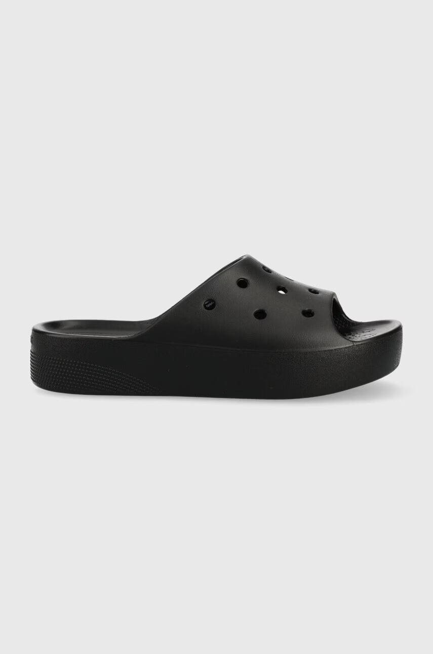 Crocs Чехли Classic Platform Slide в черно с платформа 208180 - Pepit.bg
