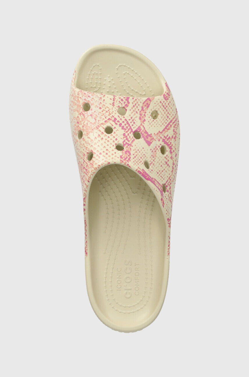 Crocs Чехли Classic Platform Snake Print в бежово с платформа 208242 - Pepit.bg