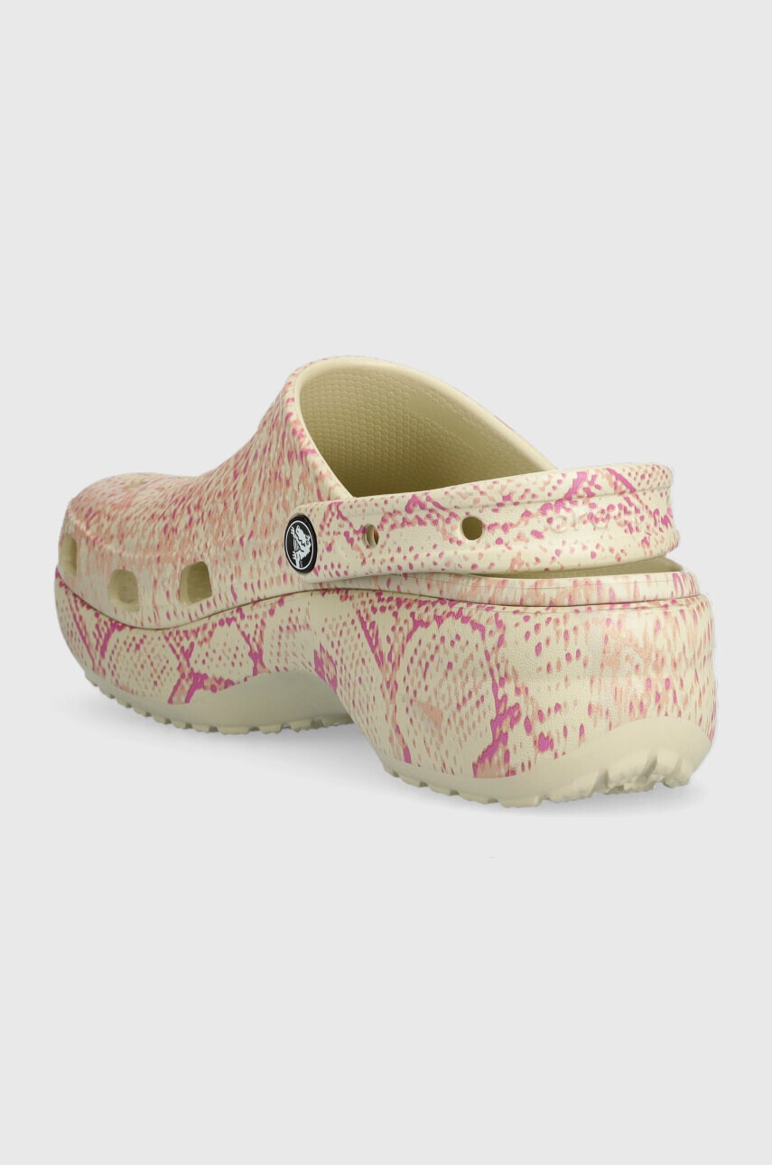 Crocs Чехли Classic Platform Snake Print Clog в бежово с платформа 208231 - Pepit.bg