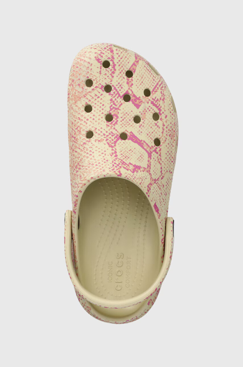 Crocs Чехли Classic Platform Snake Print Clog в бежово с платформа 208231 - Pepit.bg