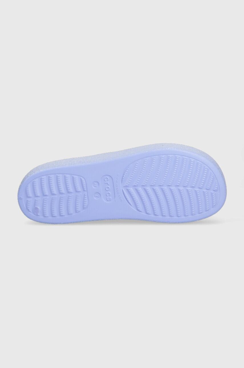 Crocs Чехли Classic Platforn Glitter Slide в лилаво с платформа 208233 - Pepit.bg