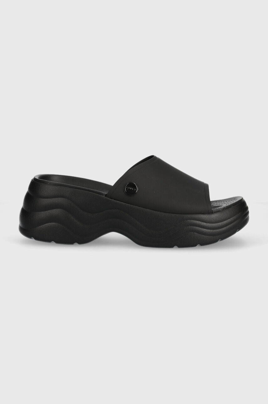 Crocs Чехли Skyline Slide в черно с платформа 208182 - Pepit.bg