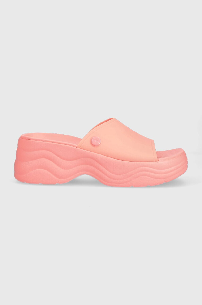 Crocs Чехли Skyline Slide в розово с платформа 208182 - Pepit.bg