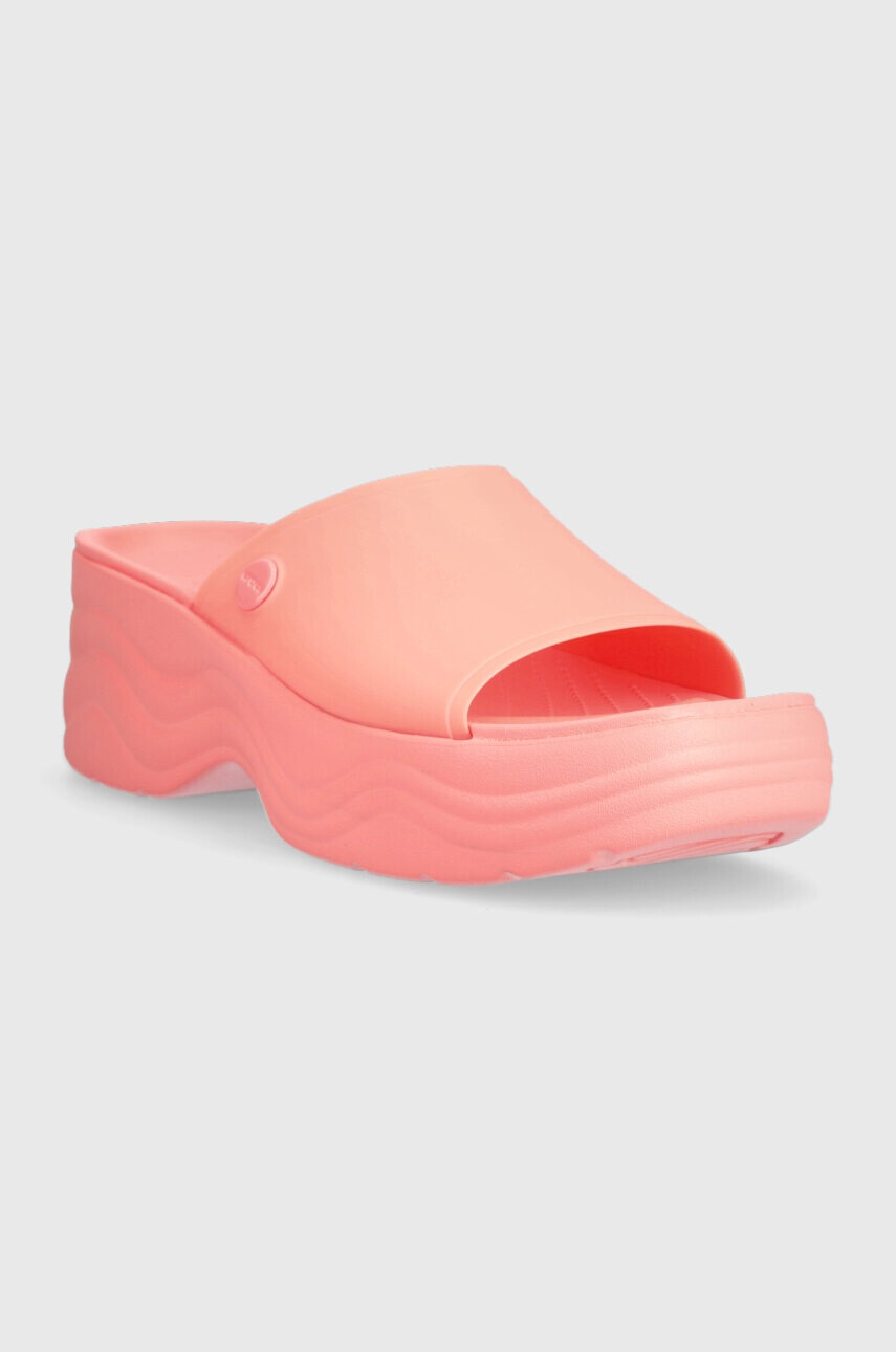 Crocs Чехли Skyline Slide в розово с платформа 208182 - Pepit.bg