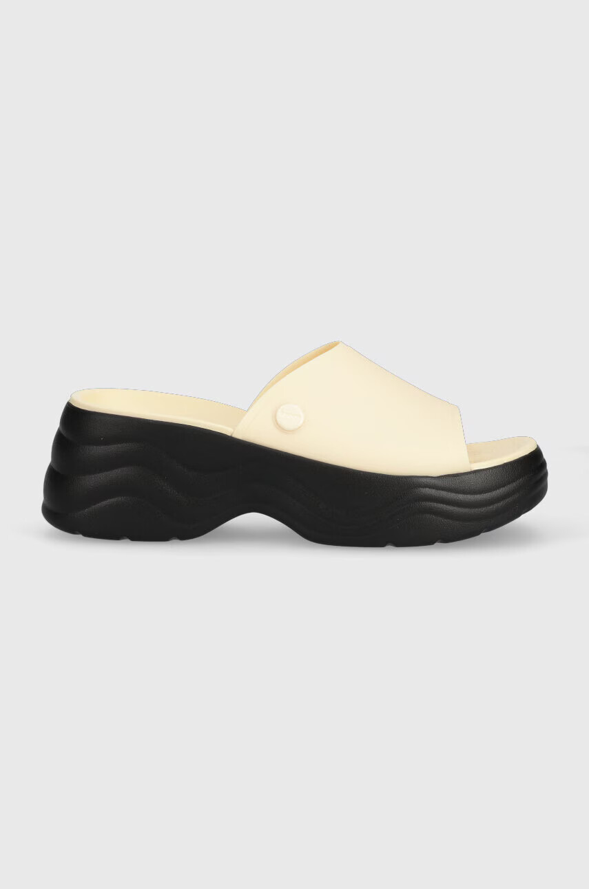 Crocs Чехли Skyline Slide в бежово с платформа 208182 - Pepit.bg