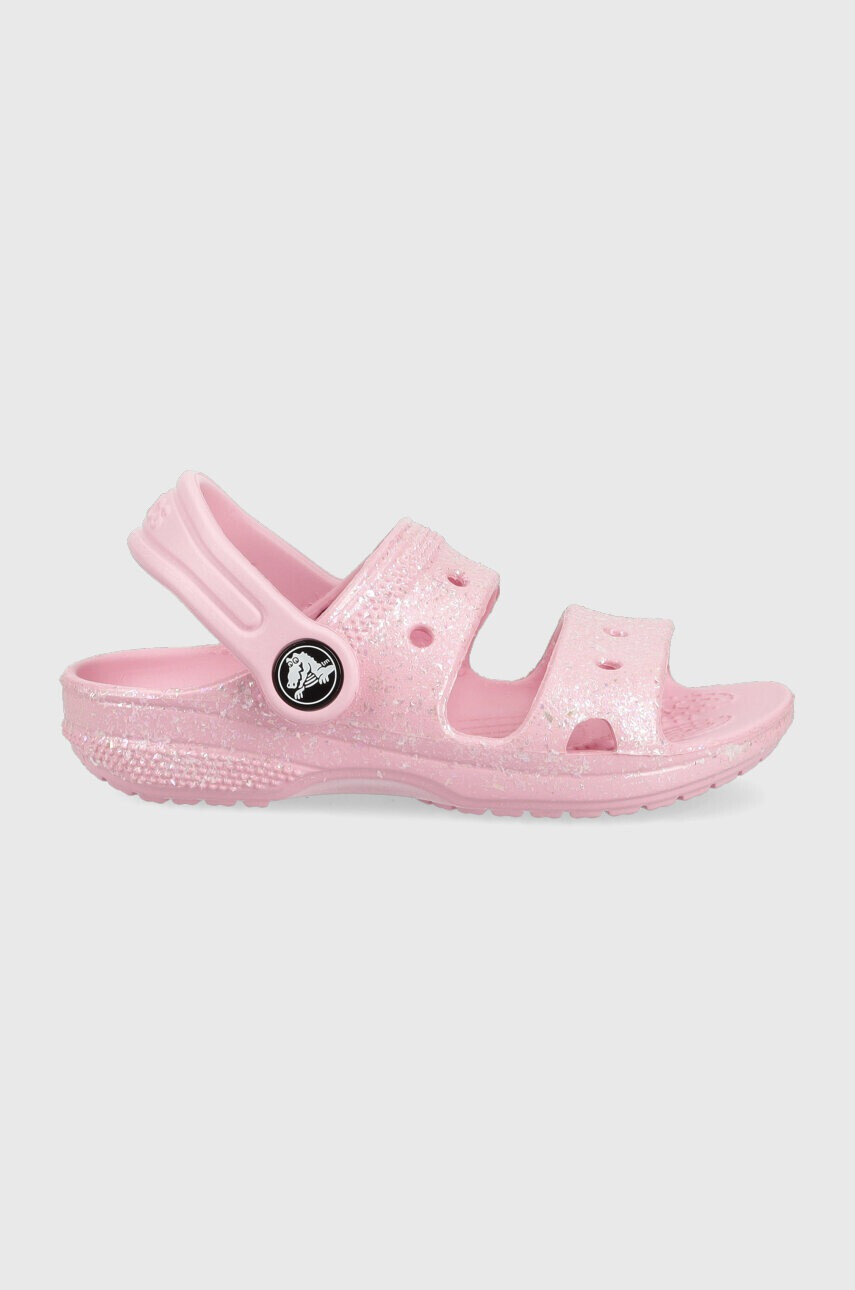 Crocs Детски чехли CLASSIC GLITTER SANDAL в розово - Pepit.bg