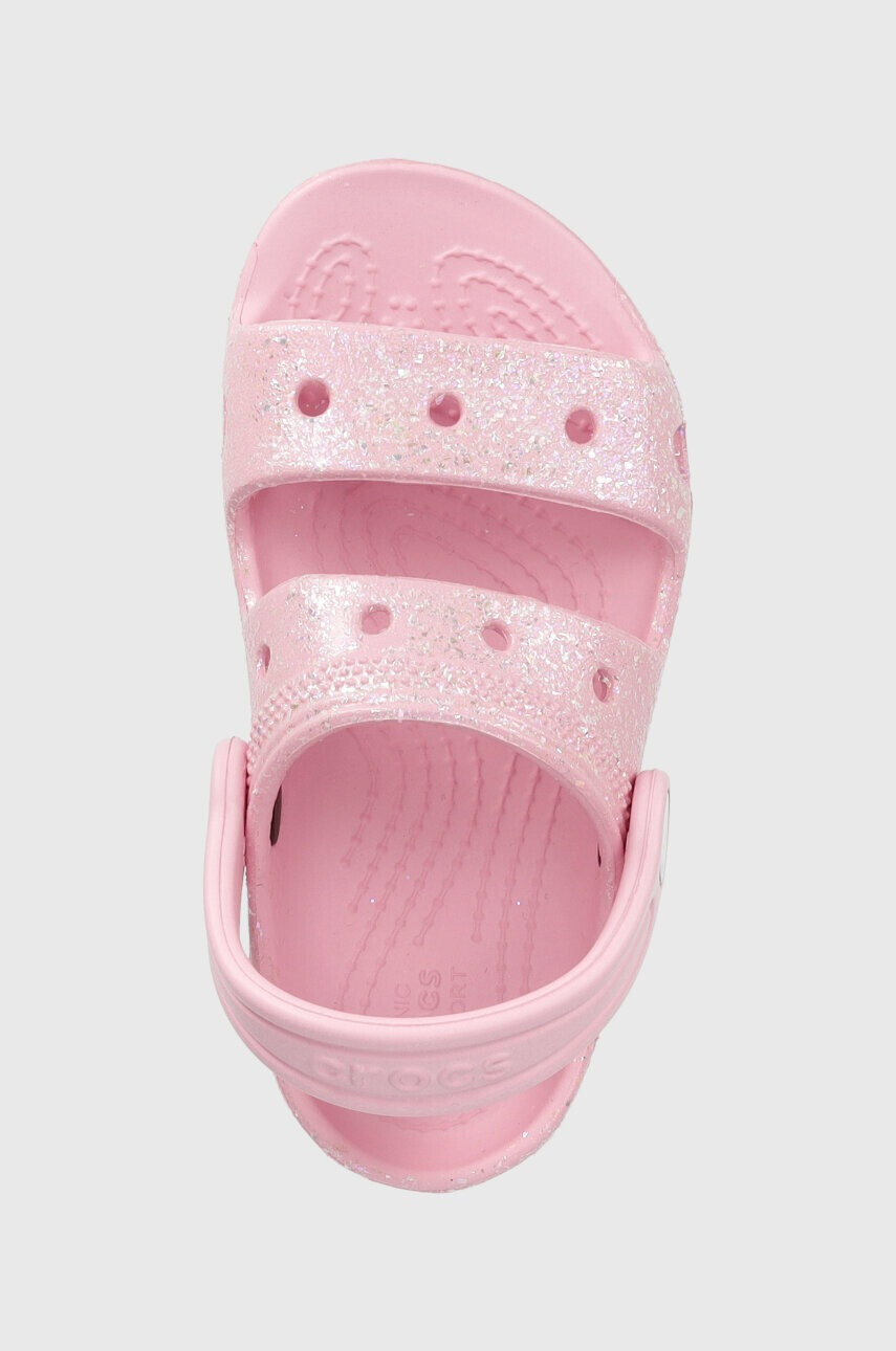 Crocs Детски чехли CLASSIC GLITTER SANDAL в розово - Pepit.bg