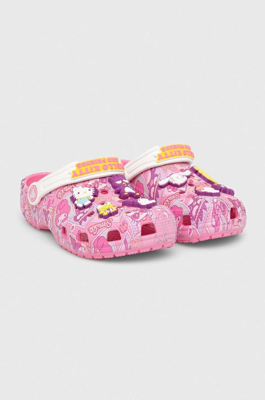 Crocs Детски чехли CLASSIC HELLO KITTY в розово - Pepit.bg