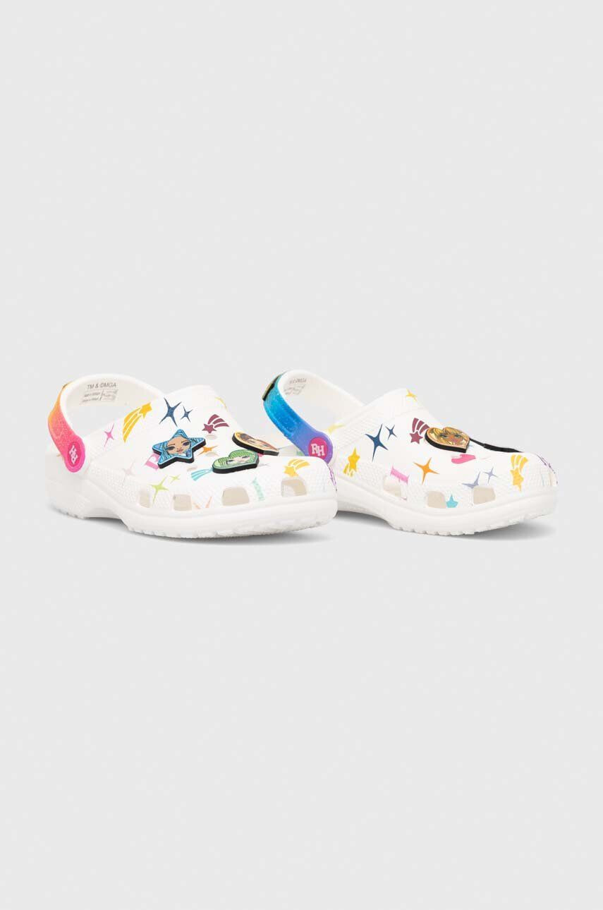 Crocs Детски чехли CLASSIC RAINBOW HIGH в бяло - Pepit.bg