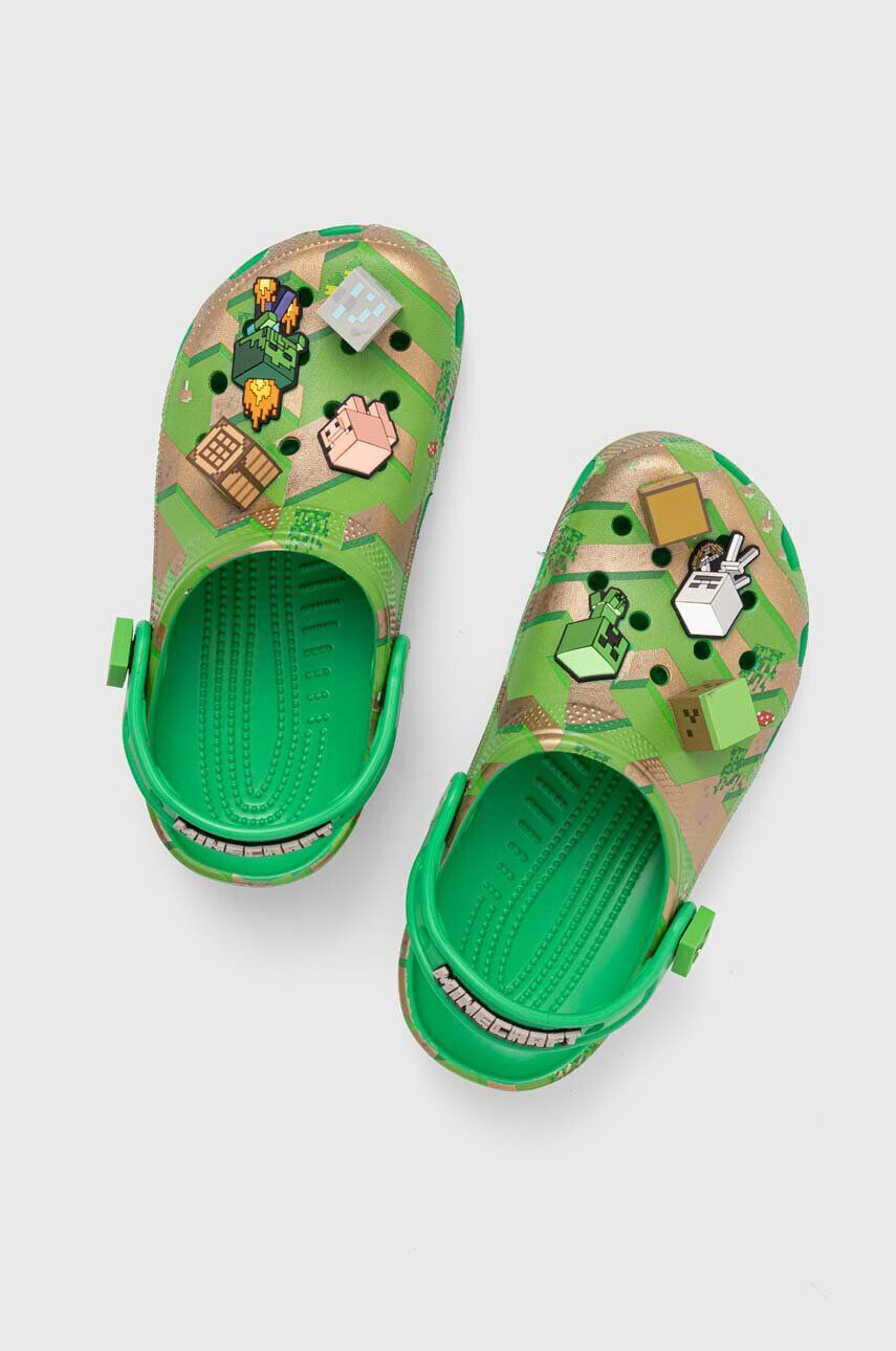 Crocs Детски чехли MINECRAFT ELEVATED CLOG в зелено - Pepit.bg