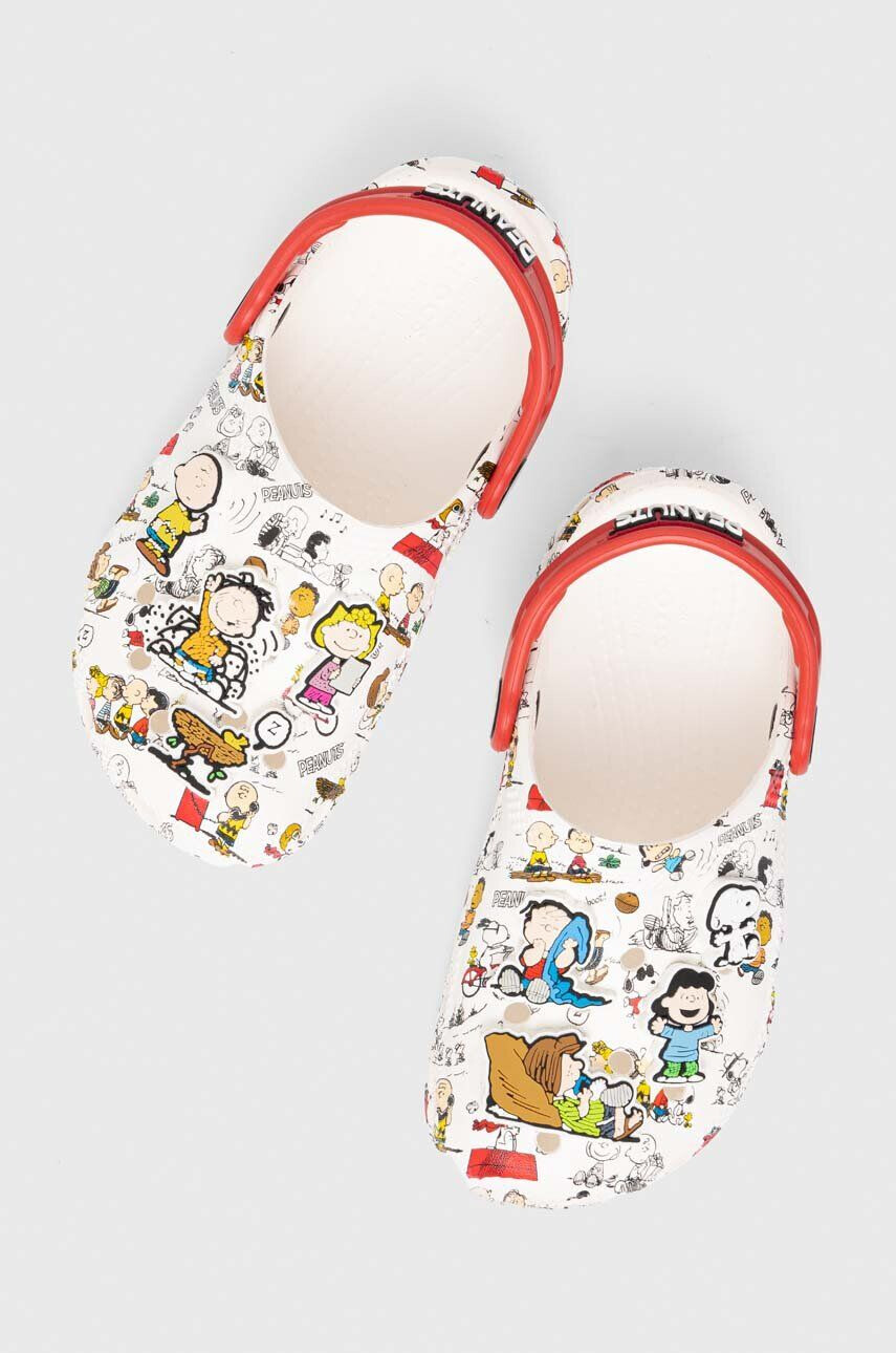 Crocs Детски чехли PEANUTS CLASSIC CLOG в бяло - Pepit.bg