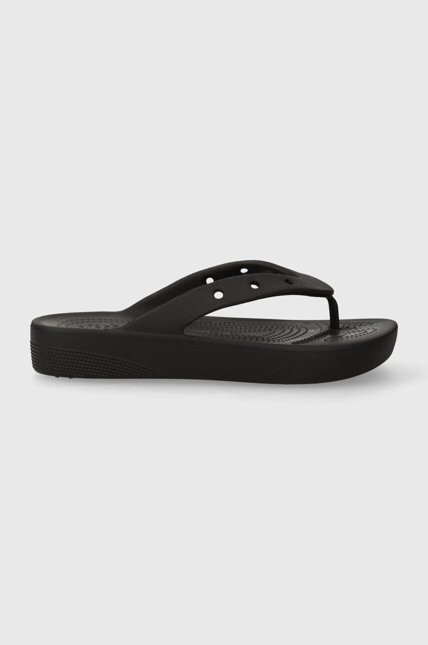 Crocs Джапанки Classic Platform Flip W в черно с платформа 207714 - Pepit.bg