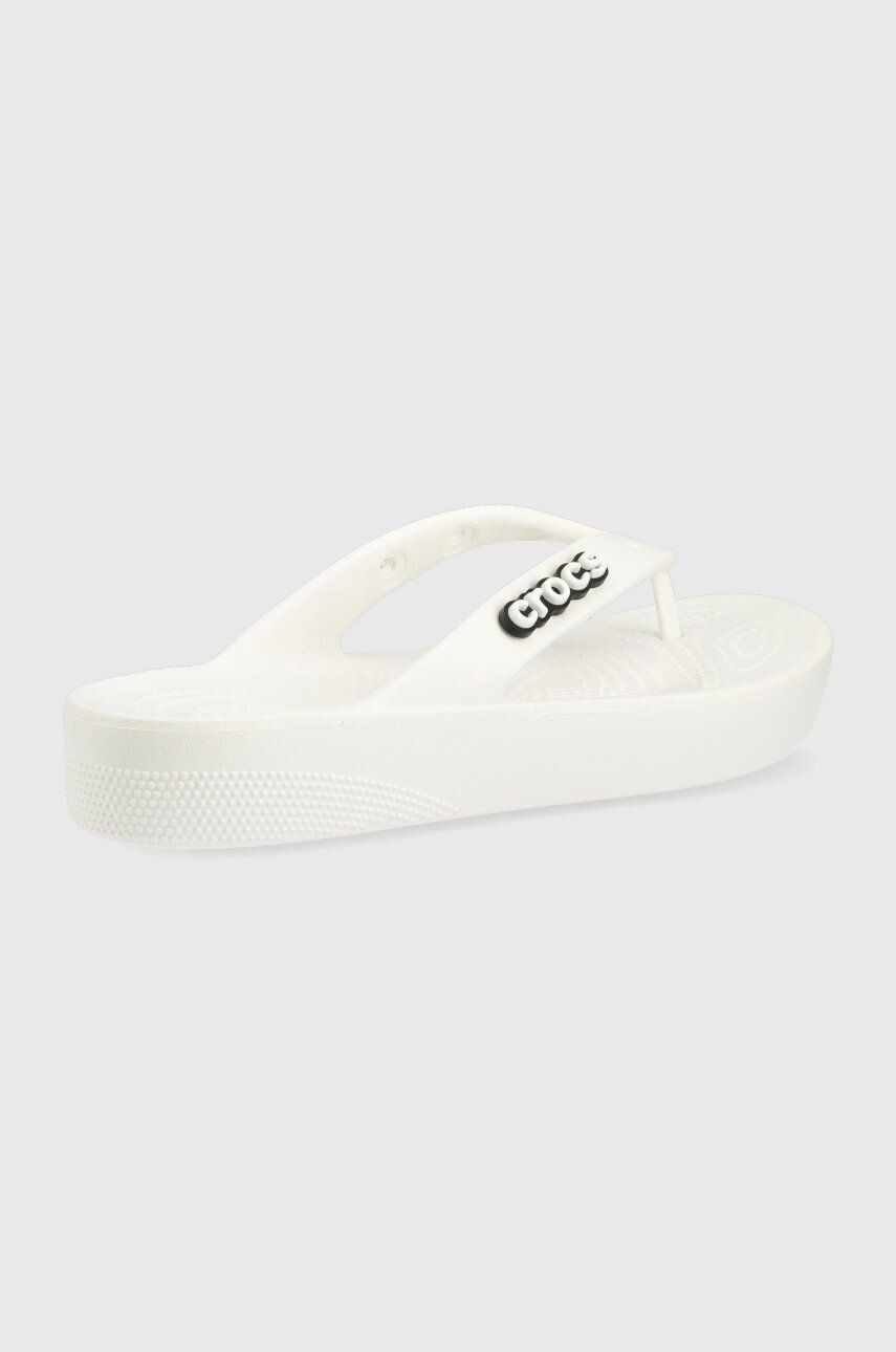 Crocs Джапанки Classic Platform Flip W в бяло с платформа 207714 - Pepit.bg