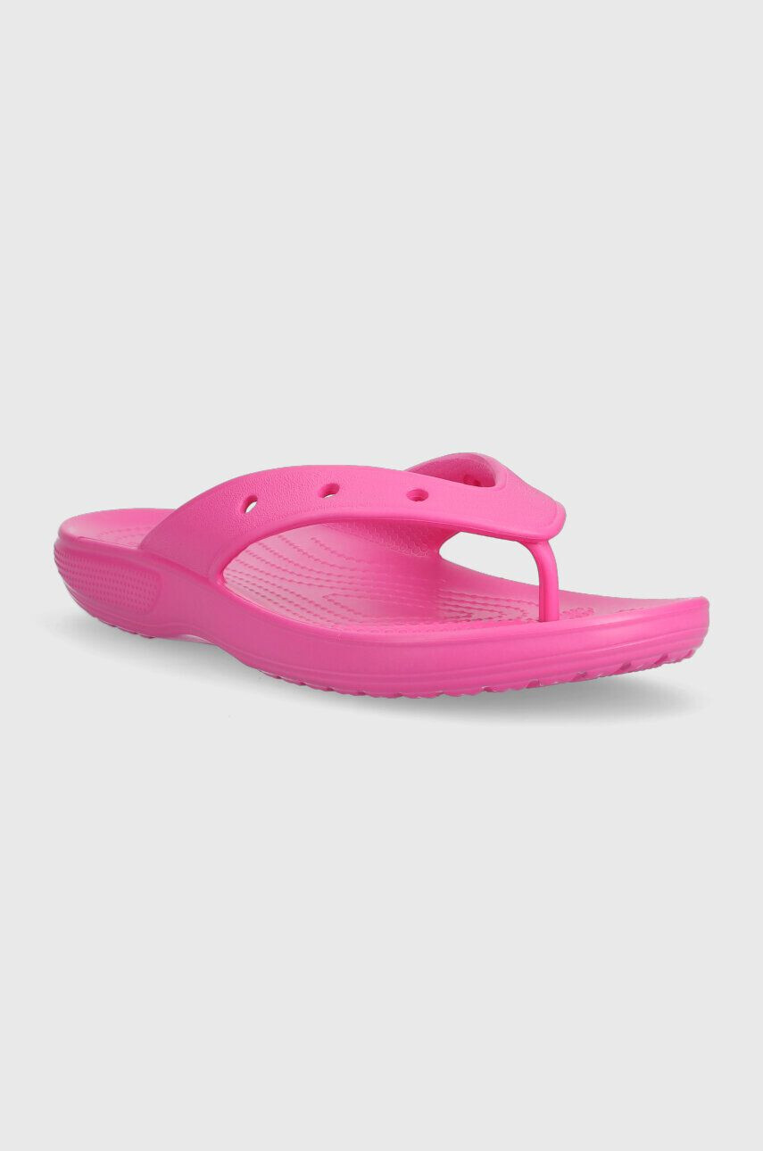 Crocs Джапанки Classic Flip в розово с равна подметка 207713 - Pepit.bg